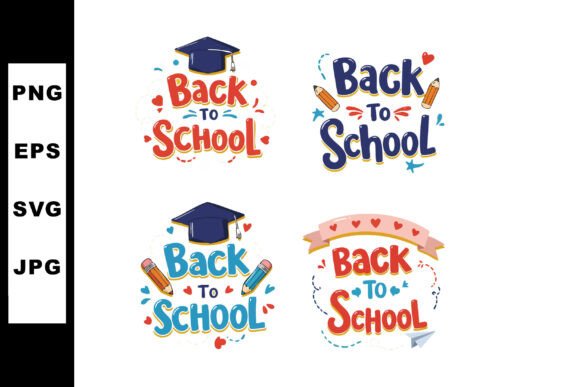 Back to School Colorful Text Designs Wit