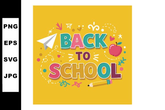 Back to School Colorful Text with Paper: A Vibrant Design for Educational Themes
