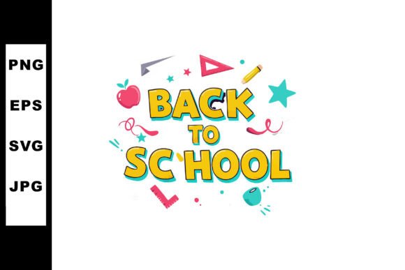 Back to School Colorful Text with School: A Creative Asset for Educators and Designers