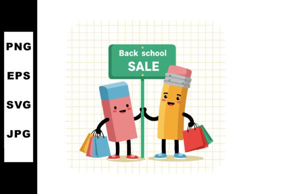 Back to School Sale Happy Pencil and Era