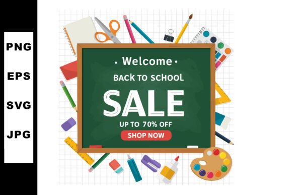 Back to School Sale with Chalkboard and Vector Illustration: A Strategic Design Tool for Marketers and Creators