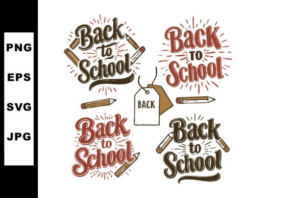 Back to School Text Designs with Pencils