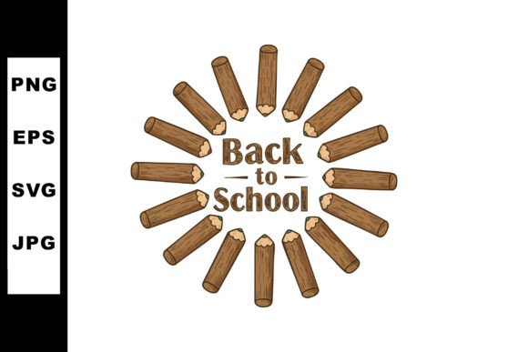 Back to School Text with Brown Wooden Pencil Vector Design