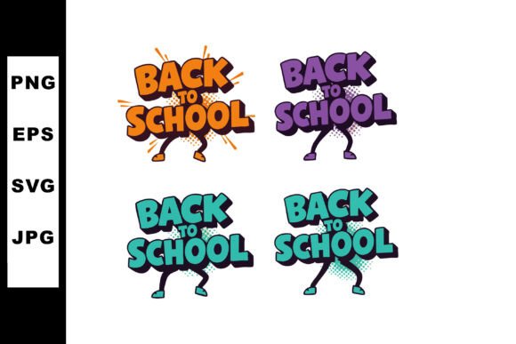 Back to School Text with Cartoon Charact