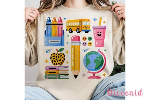 Back to School Vibes Clipart PNG