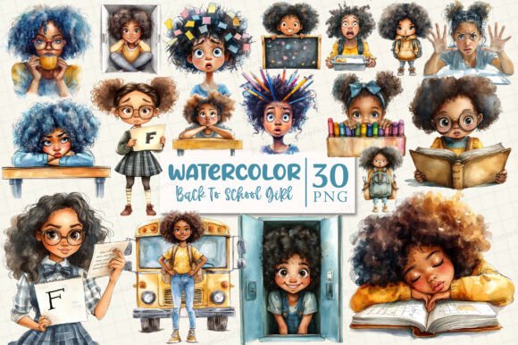 Funny Girl Back to School Clipart: A Creative Resource for Designers and Educators