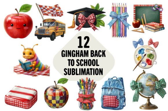 Gingham Back to School Sublimation Bundle