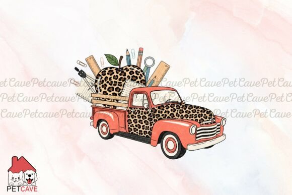 Leopard Truck Back to School PNG
