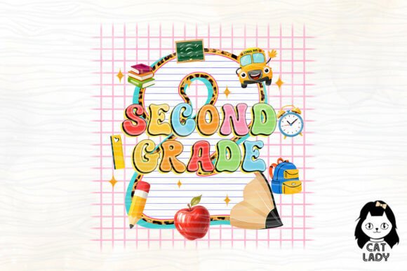 Second Grade Back to School Design PNG: A High-Resolution Resource for Creative and Commercial Use