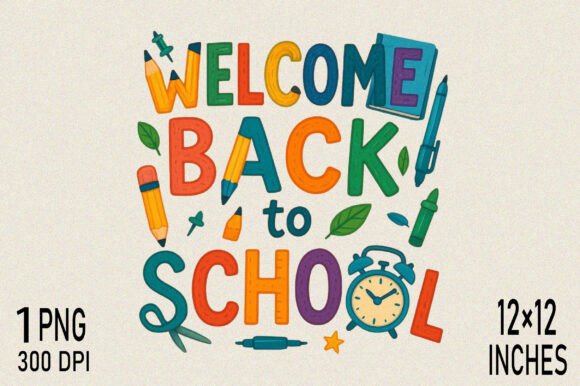 Vibrant Welcome Back to School PNG: A Versatile Asset for Creative and Educational Projects