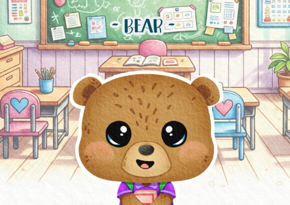 Woodland Back to School Bear Poster