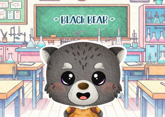 Woodland Back to School Black Bear Poster