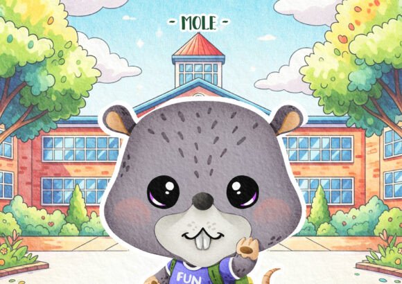 Woodland Back to School Mole Poster: A Versatile Design Asset for Creative and Practical Use