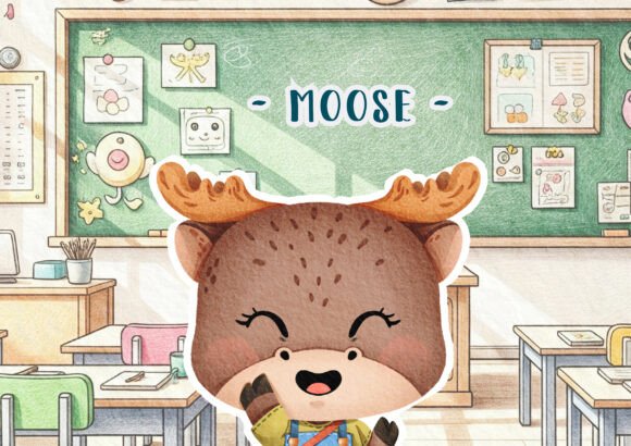Woodland Back to School Moose Poster: A Strategic Design Asset for Creative and Commercial Use