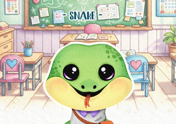 Woodland Back to School, Snake Poster: A Versatile Design for Creative Projects