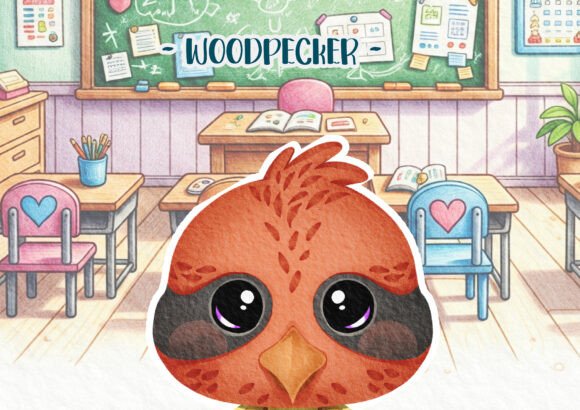 Woodland Back to School Woodpecker Poster: A Versatile Design for Creative Projects